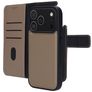 Mobiparts iPhone 17 Pro Hülle Echtes Leder Abnehmbare 2in1 Klapphülle Geldbörse - Taupe