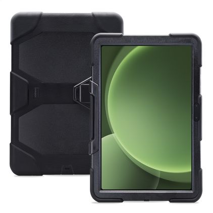 Xccess Survivor All-round Samsung Galaxy Tab Active5 Pro Hülle Kunststoff,Silikon Backcover + Schulterträger + Ständer - Schwarz