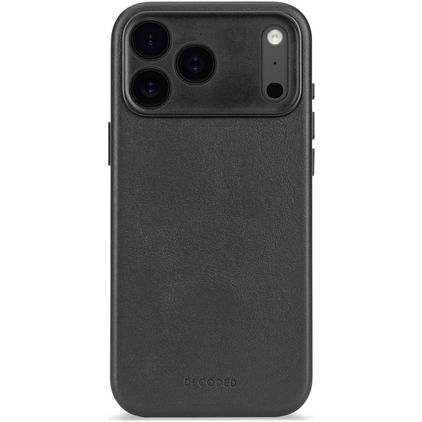 Decoded iPhone 17 Pro Hülle Echtes Leder Backcover Stoßfest - Schwarz