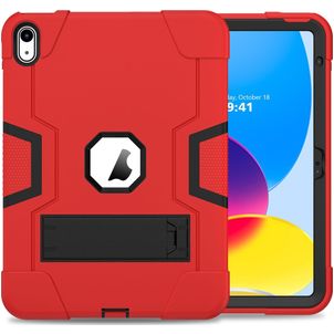 Mobigear ShieldStand iPad 11 (2025) Hülle Kunststoff,Silikon Backcover + Ständer - Schwarz / Rot