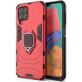 Mobigear Armor Ring Samsung Galaxy M33 Hülle Hardcase Backcover Stoßfest mit Ringhalter - Rot