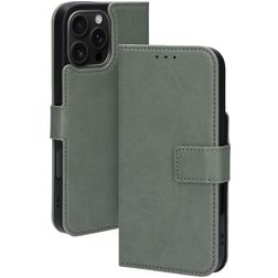 Mobiparts Classic Wallet MagSafe iPhone 16 Pro Max MagSafe Hülle Klapphülle Geldbörse - Stone Green