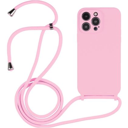 Mobigear Lanyard iPhone 14 Pro Silikon Handykette - Pink