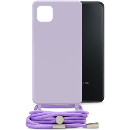 Mobilize Lanyard Gelly Samsung Galaxy A22 5G Flexibles TPU Handykette - Pastel Purple