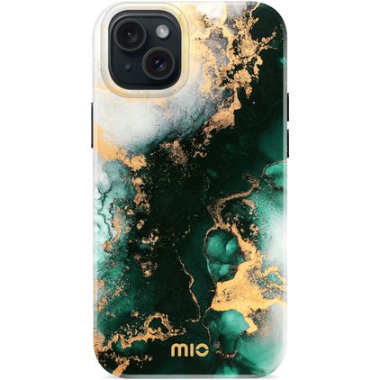 MIO iPhone 15 Plus MagSafe Hülle Hardcase Backcover - Green Marble