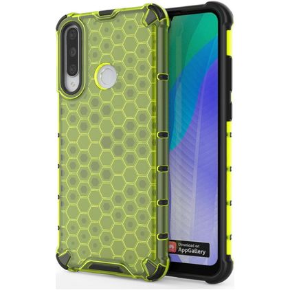 Mobigear Honeycomb Huawei Y6p Hülle Hardcase Backcover Stoßfest - Grün
