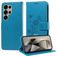 Mobigear Flowers Samsung Galaxy S25 Ultra Hülle Klapphülle Geldbörse - Blau