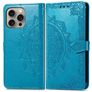 Mobigear Mandala iPhone 16 Hülle Klapphülle Geldbörse - Blau