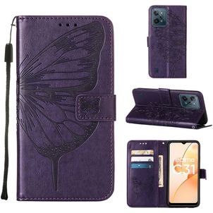 Mobigear Butterfly Realme C31 Hülle Klapphülle Geldbörse - Lila