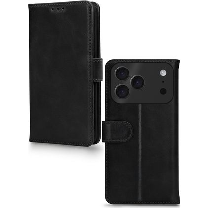 Mobilize Premium Gelly iPhone 17 Pro Hülle Klapphülle Geldbörse - Schwarz