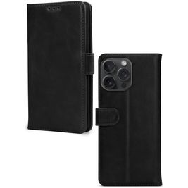 Mobilize Wallet iPhone 15 Pro Max Hülle Echtes Leder Klapphülle Geldbörse - Schwarz