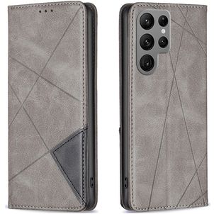 Mobigear Rhombus Slim Samsung Galaxy S24 Ultra Hülle Klapphülle - Grau