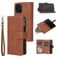 Mobigear Zipper iPhone 12 Pro Hülle Klapphülle Geldbörse - Braun