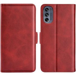 Mobigear Slim Magnet Motorola Moto G62 Hülle Klapphülle Geldbörse - Rot