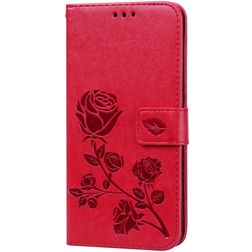Mobigear Roses Samsung Galaxy A10 Hülle Klapphülle Geldbörse - Rot