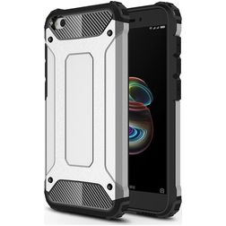 Mobigear Outdoor Xiaomi Redmi Go Hülle Hardcase Backcover Stoßfest - Silber
