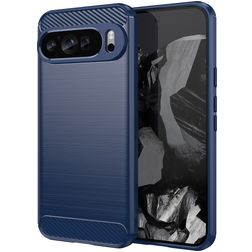 Mobigear Brushed Slim Google Pixel 9 Pro XL Hülle Flexibles TPU Backcover - Blau