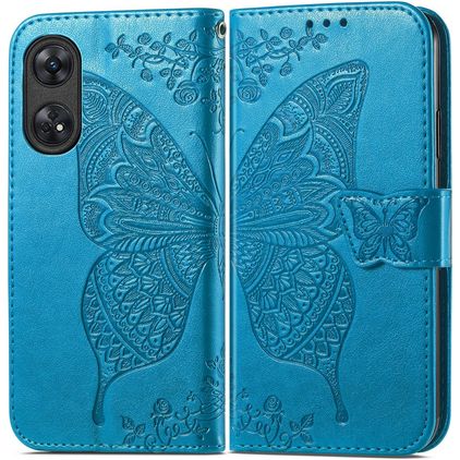 Mobigear Butterfly OPPO Reno 8T 4G Hülle Klapphülle Geldbörse - Blau