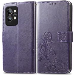 Mobigear Clover Realme GT2 Pro Hülle Klapphülle Geldbörse - Lila