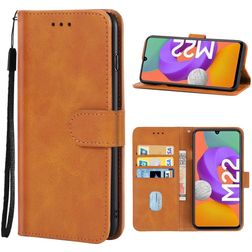 Mobigear Wallet Samsung Galaxy M22 Hülle Klapphülle Geldbörse - Braun