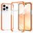 Mobigear Full Bumper iPhone 14 Pro Max Hülle Hardcase Backcover Stoßfest - Transparent / Orange