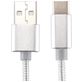 Mobigear Nylon USB-A auf USB-C Kabel 2 Meter - Silber