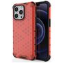Mobigear Honeycomb iPhone 14 Hülle Hardcase Backcover Stoßfest - Rot
