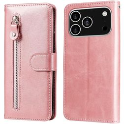 Mobigear Zipper iPhone 17 Pro Hülle Klapphülle Geldbörse - Roségold