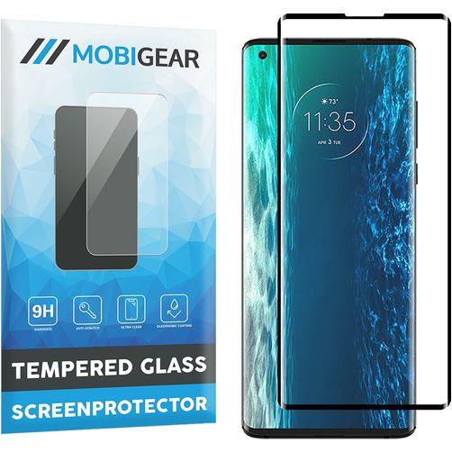 Mobigear Curved Motorola Edge (2020) Panzerglas Displayschutz - Hüllenfreundlich - Schwarz