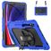 Mobigear SureGrip Xtreme Samsung Galaxy Tab S9 FE Plus Hülle Kunststoff,Silikon Backcover + Stifthalter + Schulterträger + Ständer - Dunkelblau