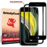 GrizzlyCoat Easy Fit iPhone SE (2020) Panzerglas Gehärtetes Glas Displayschutz - Hüllenfreundlich + Applikator - Schwarz
