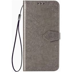 Mobigear Mandala Motorola Edge (2020) Hülle Klapphülle Geldbörse - Grau