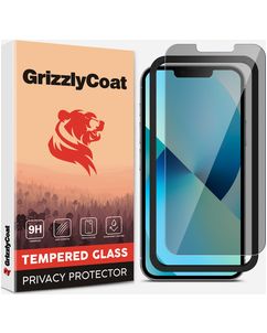 GrizzlyCoat Easy Fit AntiSpy iPhone 13 Pro Panzerglas Gehärtetes Glas Displayschutz Privacy - Hüllenfreundlich + Applikator