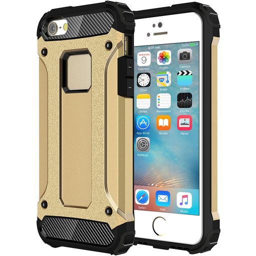 Mobigear Outdoor iPhone SE (2016) Hülle Hardcase Backcover Stoßfest - Gold