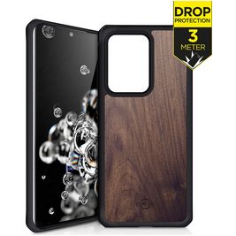 ITSkins HybridFusion Samsung Galaxy S20 Ultra Hülle Hardcase Backcover Stoßfest - Dark Wood