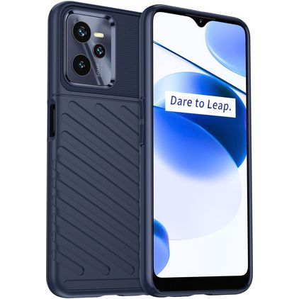 Mobigear Groove Realme C35 Hülle Flexibles TPU Backcover - Blau