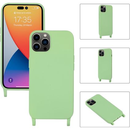 Mobigear Lanyard iPhone 14 Pro Max Silikon Handykette - Grün