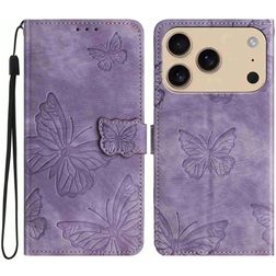 Mobigear Butterfly iPhone 17 Pro Max Klapphülle Portemonnaie - Lila