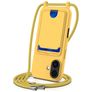 Mobigear Lanyard Card iPhone 17 Silikon Handykette mit Kartenfach - Gelb