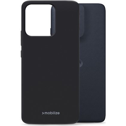Mobilize Rubber Gelly Motorola Moto G56 Hülle Flexibles TPU Backcover - Schwarz