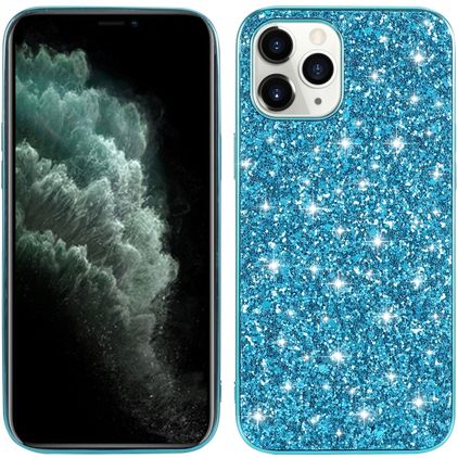 Mobigear Glitter iPhone 12 Pro Max Hülle Hardcase Backcover - Blau