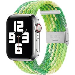 Mobigear Braided Nylon Apple Watch Armband Klappschließe - 49/46/45/44 mm - Limette