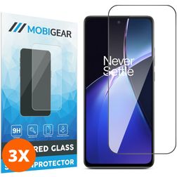 Mobigear Premium OnePlus Nord CE 4 Lite Panzerglas Gehärtetes Glas Displayschutz - Hüllenfreundlich - Schwarz (3er Pack)