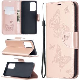 Mobigear Pressed Butterfly Bookcase Case Rose Gold Samsung Galaxy A52 Mobigear Pressed Butterfly Bookcase Case Rose Gold Samsung Galaxy A52
