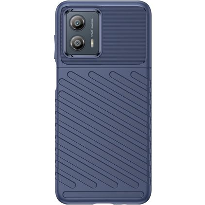 Mobigear Groove Motorola Moto G53 5G Hülle Flexibles TPU Backcover - Blau