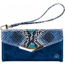 Mobilize Gelly Velvet iPhone X Hülle Abnehmbare 2in1 Clutch - Royal Blue Snake