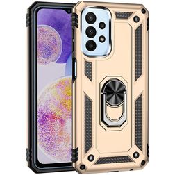 Mobigear Armor Ring Samsung Galaxy A23 Hülle Hardcase Backcover Stoßfest mit Ringhalter - Gold