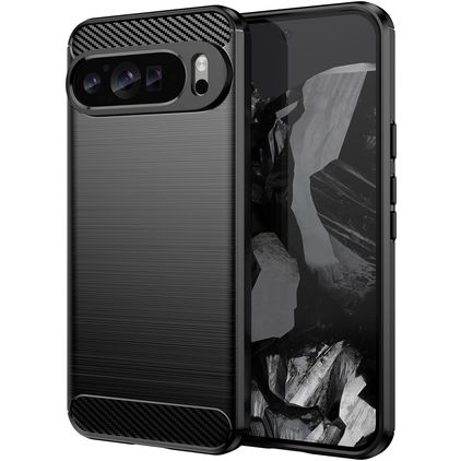 Mobigear Brushed Slim Google Pixel 9 Pro XL TPU (flexibel) Backcover - Schwarz