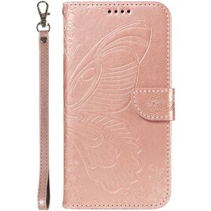 Mobigear Butterfly Samsung Galaxy S25 Hülle Klapphülle Geldbörse - Roségold