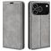 Mobigear Retro Slim iPhone 17 Pro Hülle Klapphülle Geldbörse - Grau